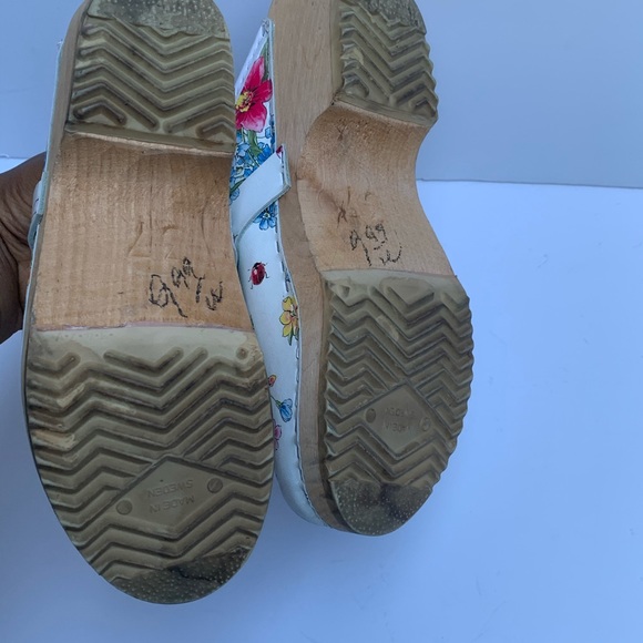 Sold Skane Toffeln Wooden Clogs Shoes Sweden Flora - Picture 6 of 6